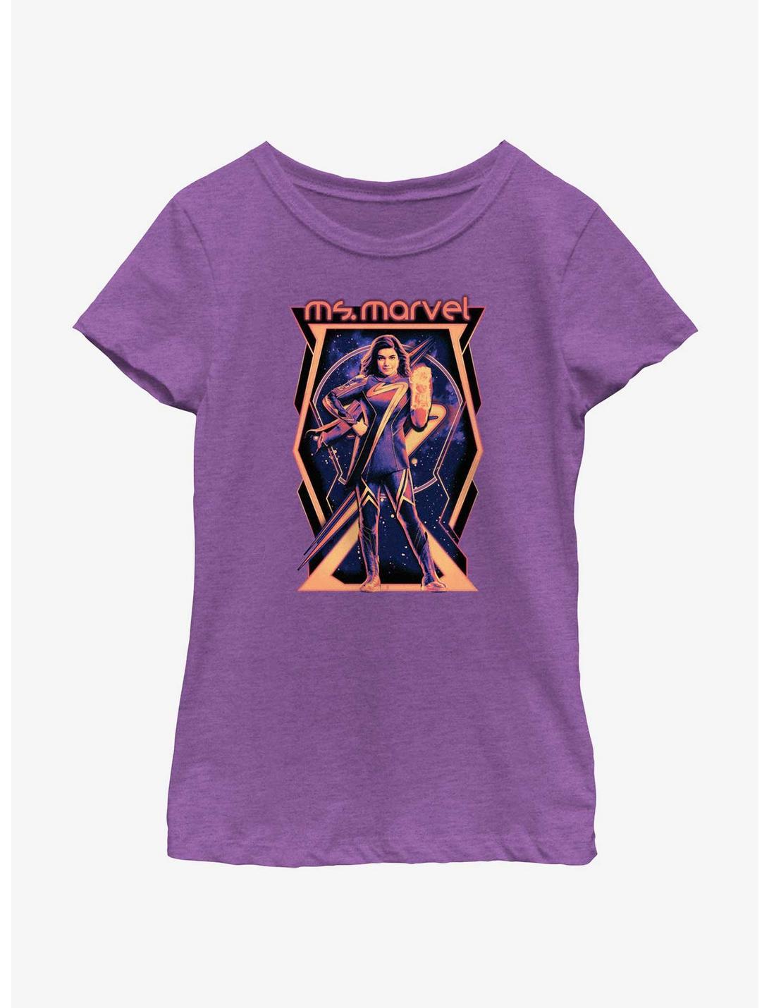 Marvel The Marvels Ms. Marvel Poster Youth Girls T-Shirt, PURPLE BERRY, hi-res