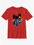 Marvel The Marvels Interplanetary Heroes Youth T-Shirt, RED, hi-res