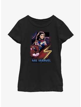 Marvel The Marvels Ms. Marvel Badge Youth Girls T-Shirt, , hi-res
