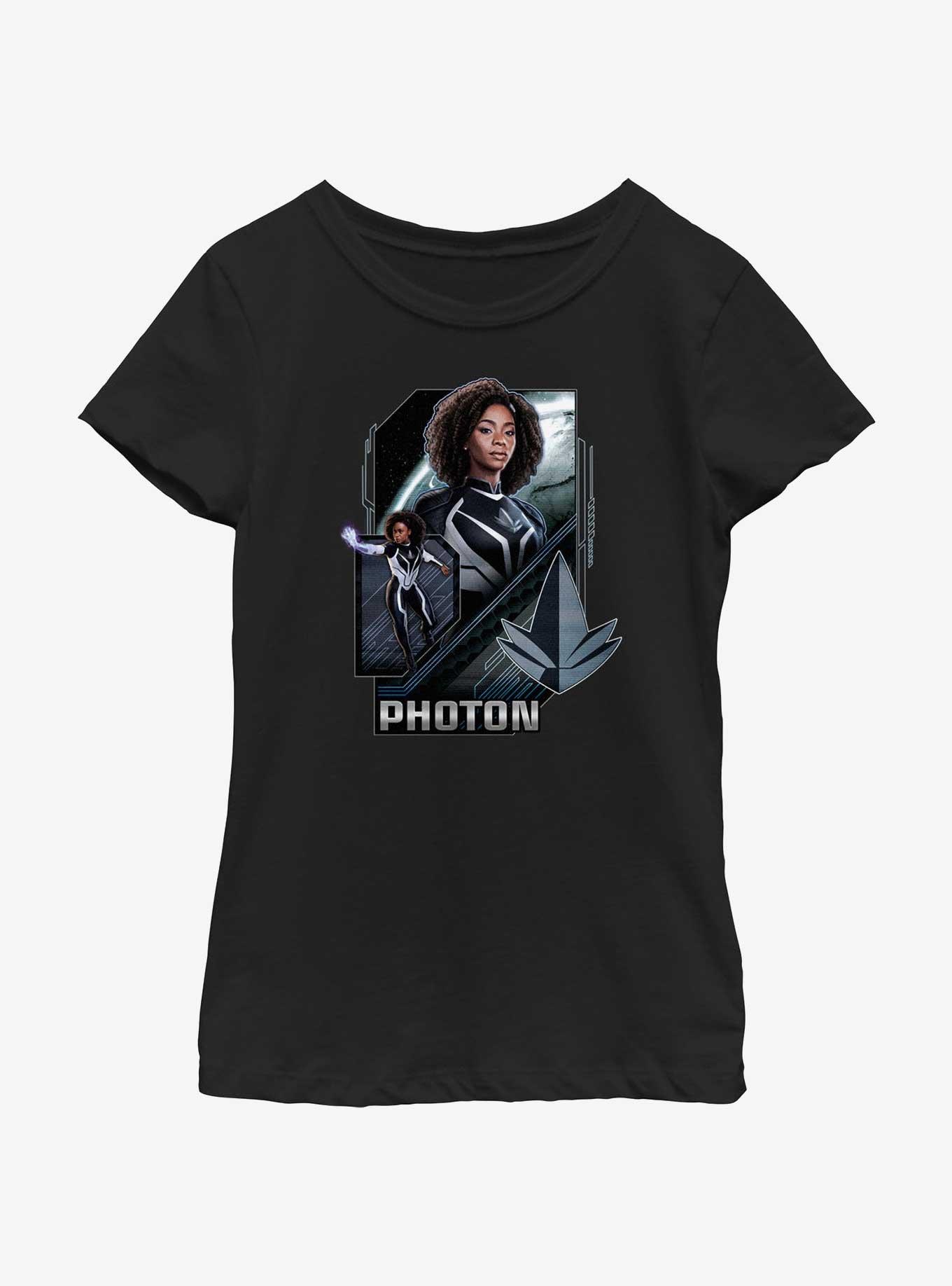 Marvel The Marvels Photon Badge Youth Girls T-Shirt, , hi-res