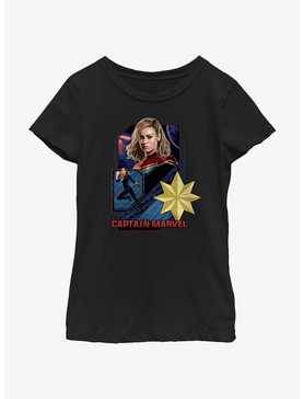 Marvel The Marvels Captain Marvel Badge Youth Girls T-Shirt, , hi-res