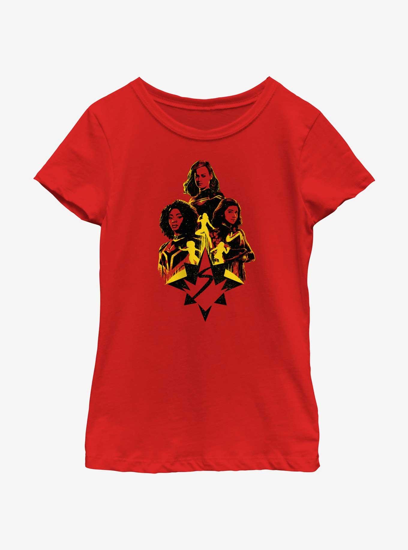 Marvel The Marvels Team Icon Youth Girls T-Shirt, RED, hi-res