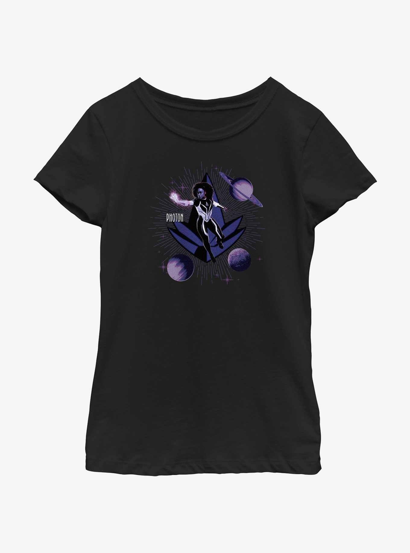 Marvel The Marvels Photon Interplanetary Youth Girls T-Shirt, BLACK, hi-res