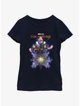 Marvel The Marvels Fabulous Marvels Youth Girls T-Shirt BoxLunch Web Exclusive, NAVY, hi-res