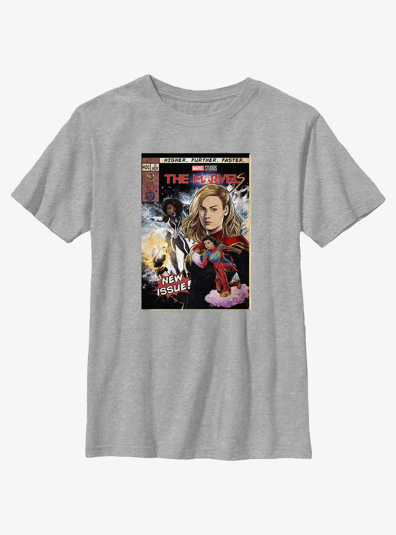 Marvel The Marvels Comic Book Cover Youth T-Shirt BoxLunch Web Exclusive, , hi-res