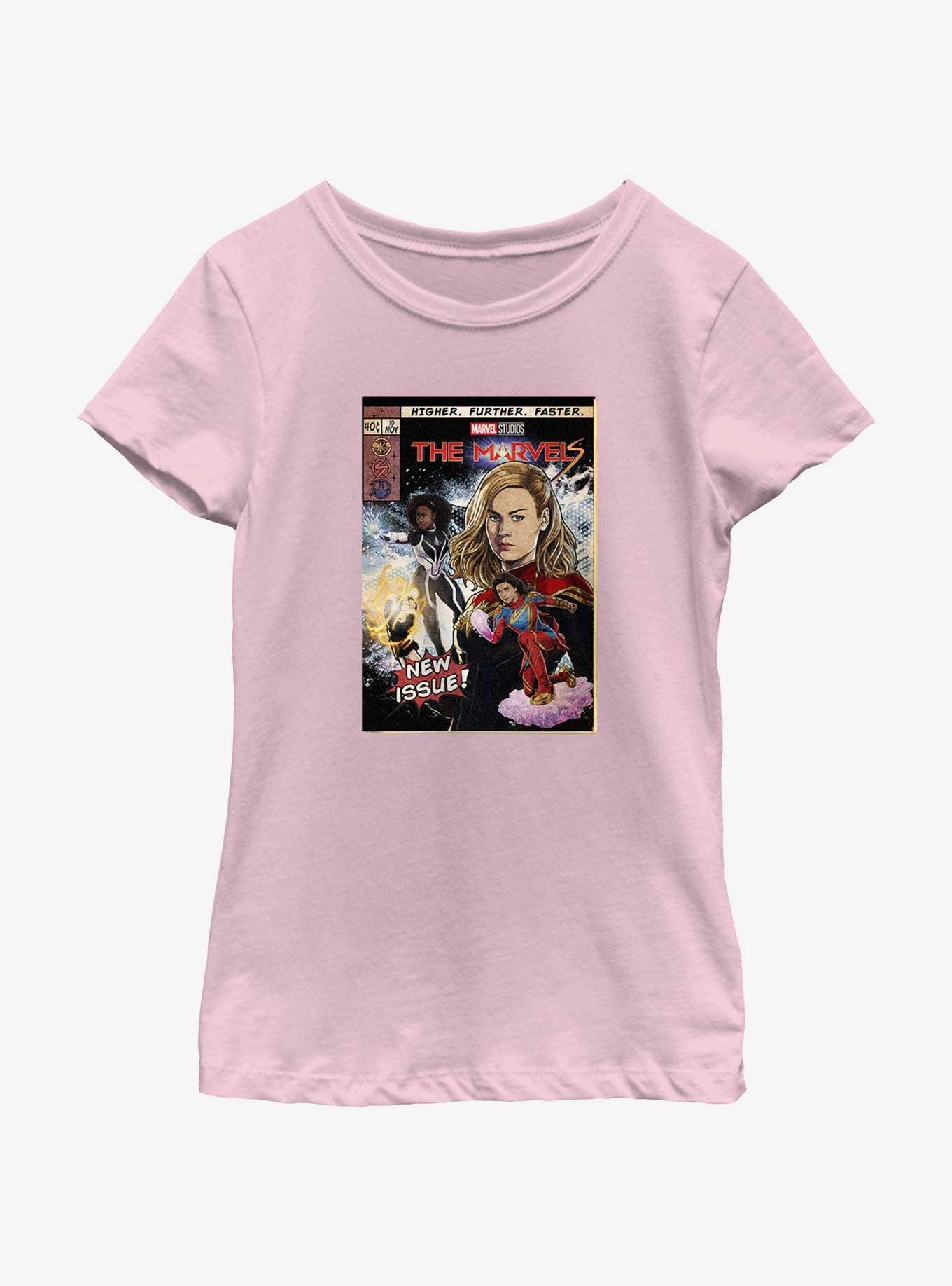 Marvel The Marvels Comic Book Cover Youth Girls T-Shirt BoxLunch Web Exclusive, , hi-res