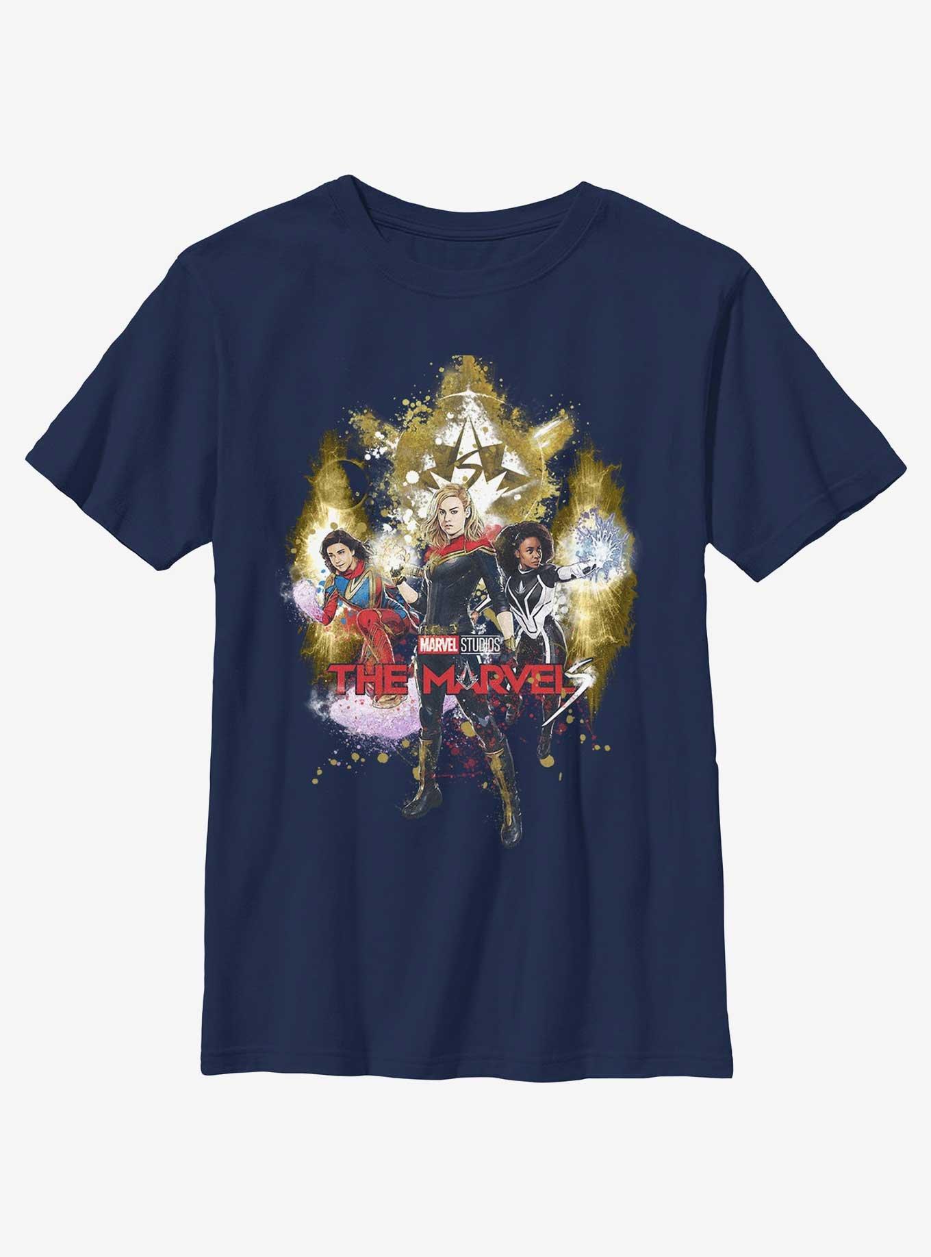 Marvel The Marvels Splatter Power Youth T-Shirt BoxLunch Web Exclusive, , hi-res