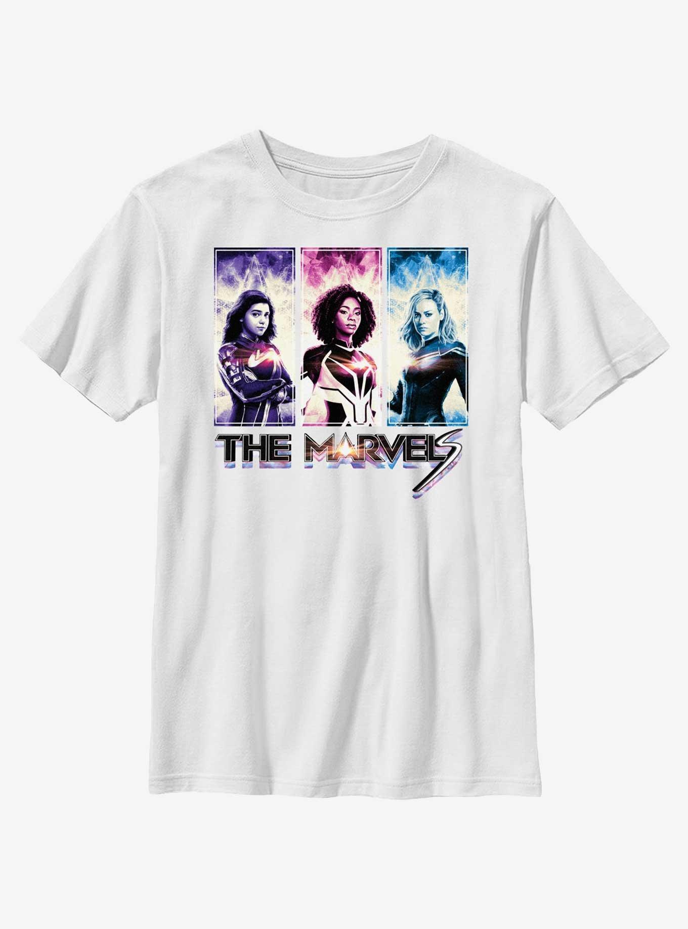Marvel The Marvels Box-Up Youth T-Shirt, WHITE, hi-res