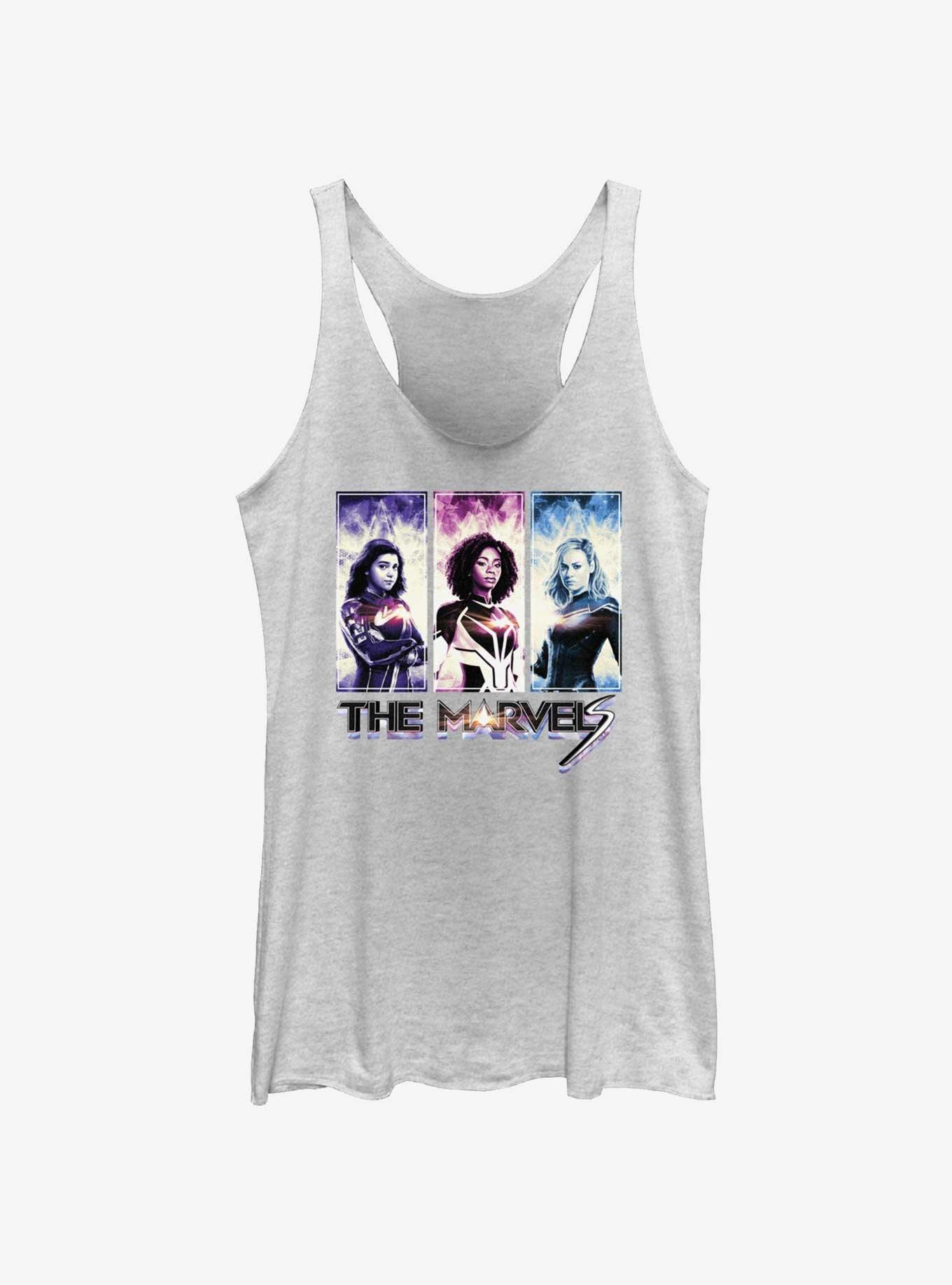 Marvel The Marvels Box-Up Womens Tank Top, WHITE HTR, hi-res