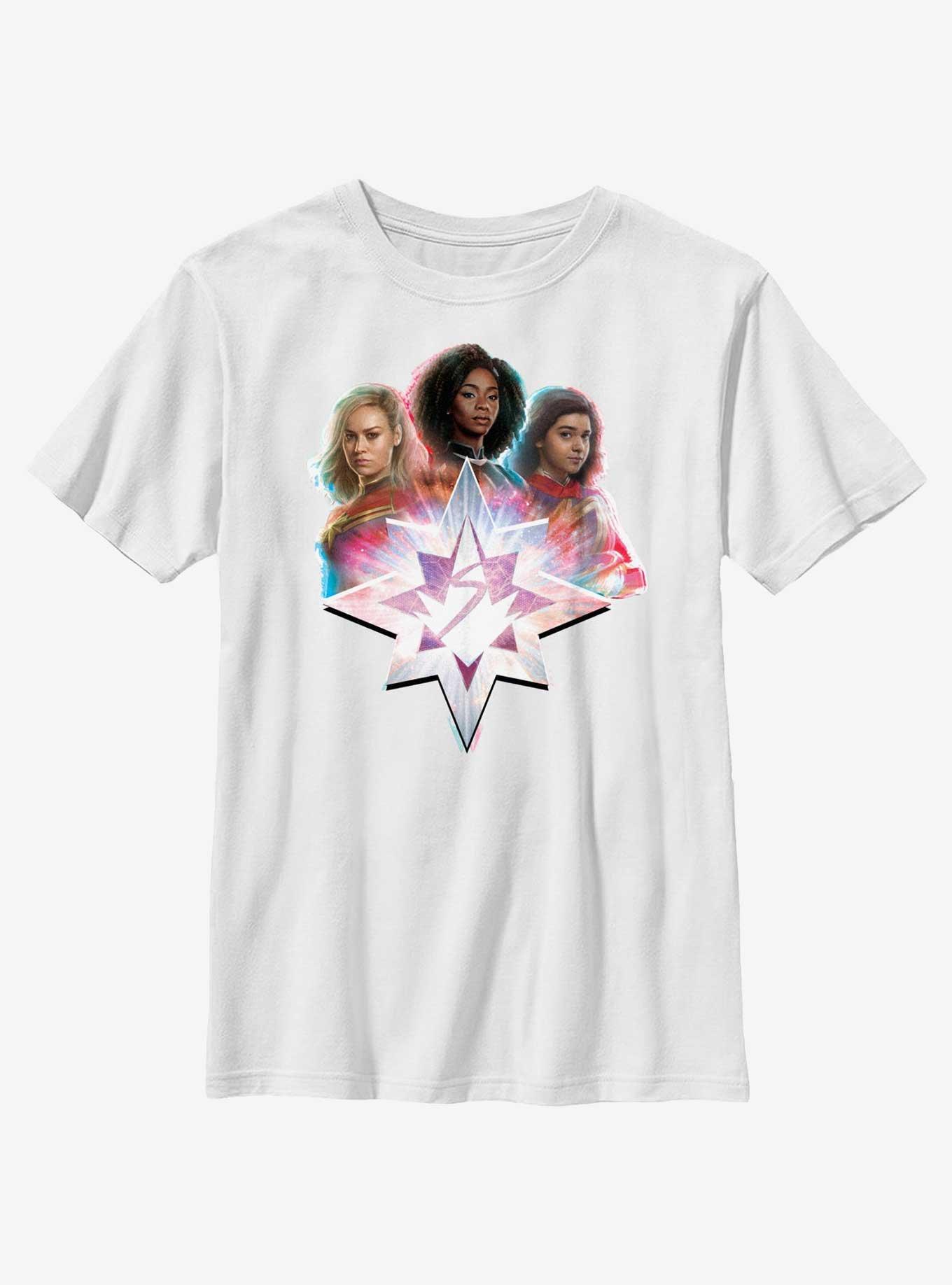 Marvel The Marvels Glitched Hero Youth T-Shirt, WHITE, hi-res