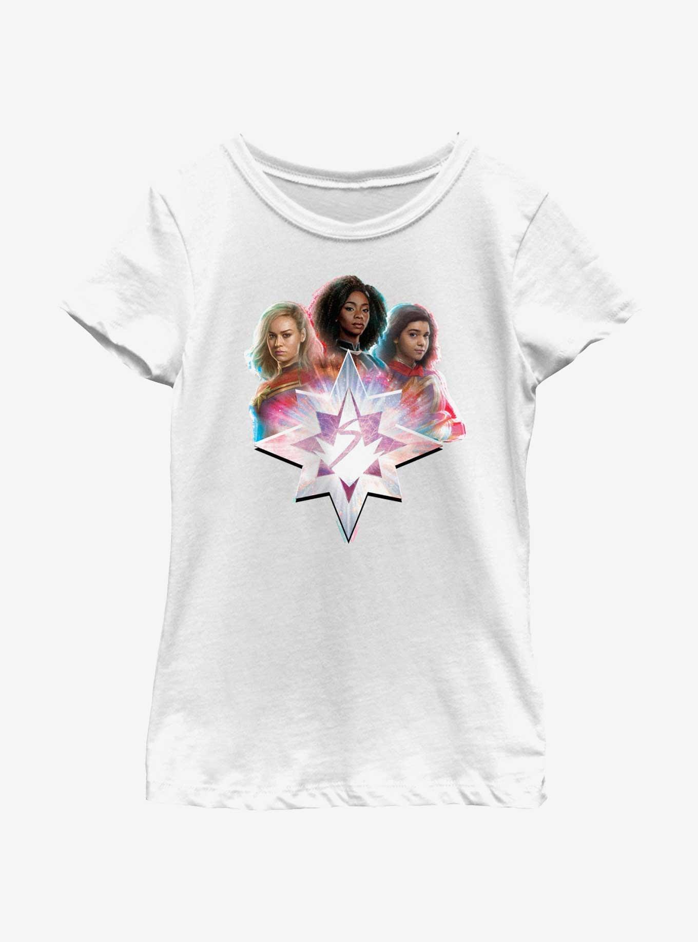 Marvel The Marvels Glitched Hero Youth Girls T-Shirt, WHITE, hi-res