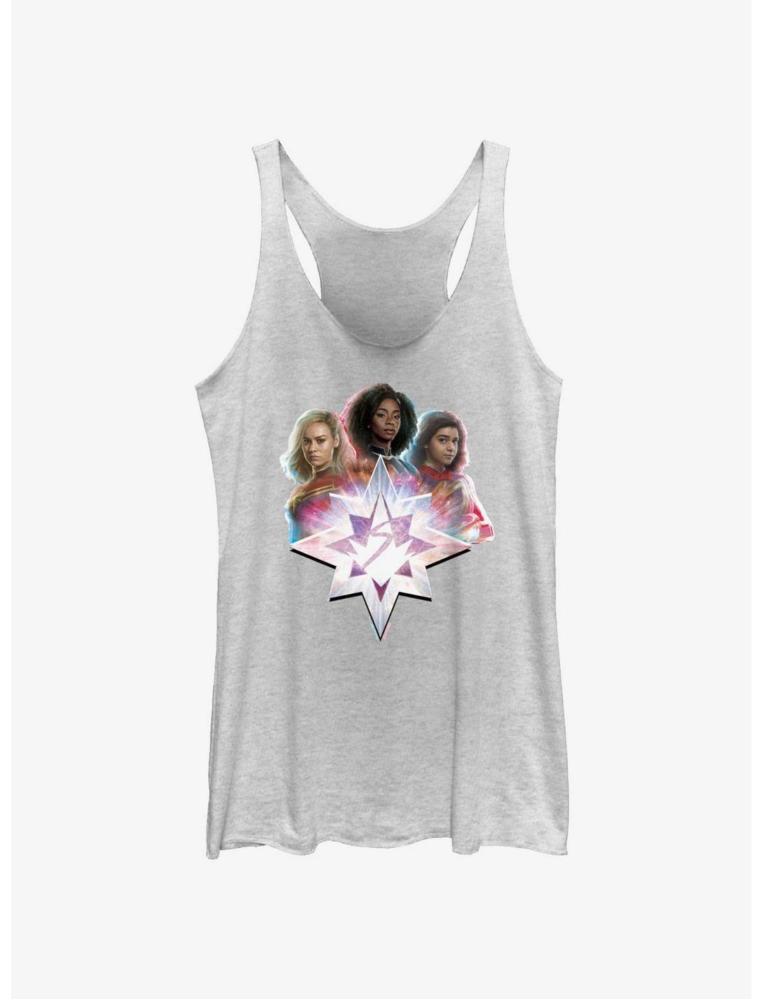 Marvel The Marvels Glitched Hero Womens Tank Top, WHITE HTR, hi-res