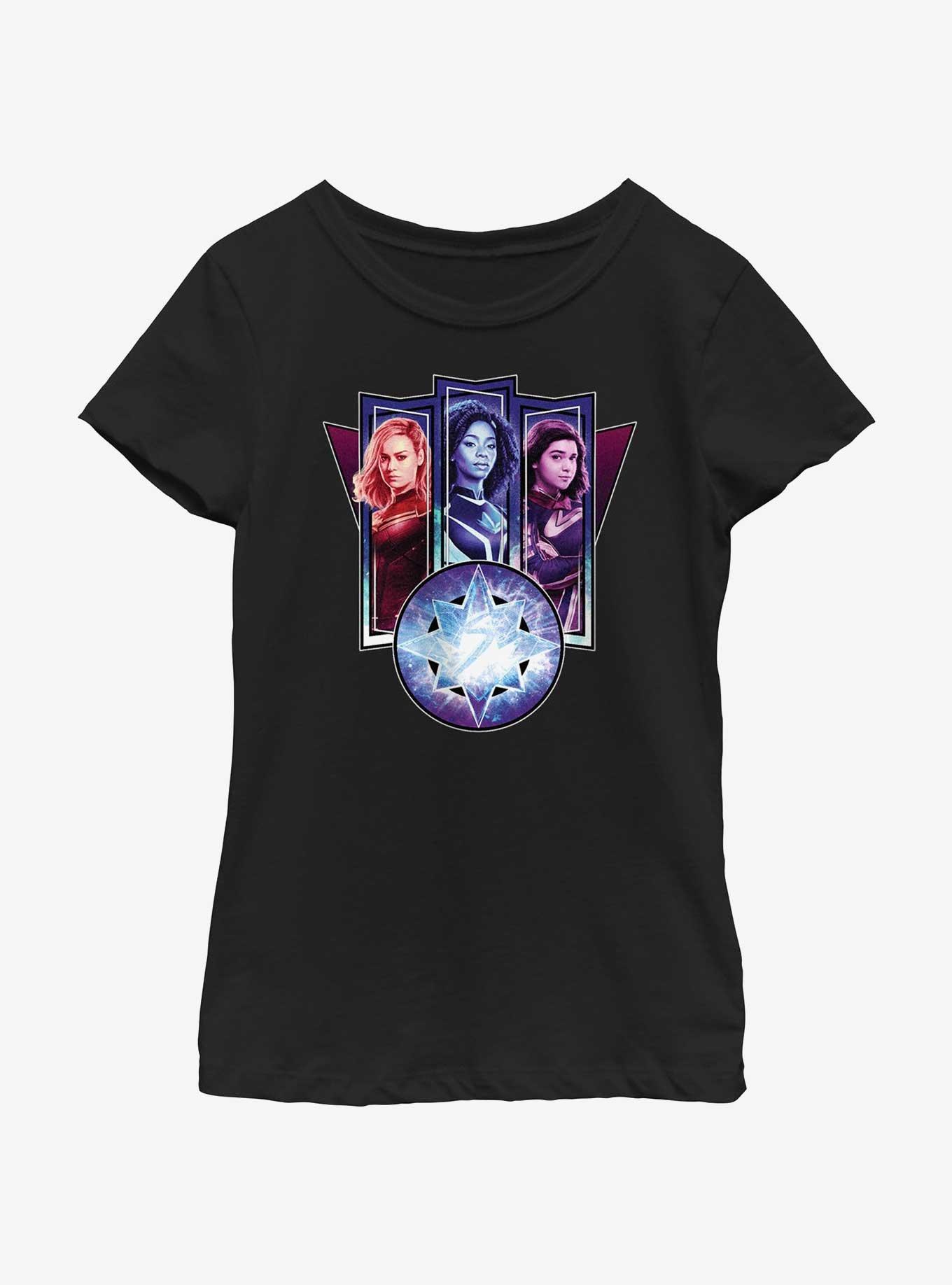 Marvel The Marvels Trio Logo Youth Girls T-Shirt, BLACK, hi-res