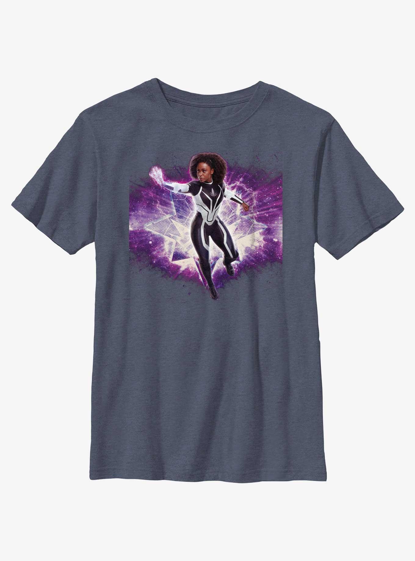 Marvel The Marvels Galactic Hero Photon Youth T-Shirt, NAVY HTR, hi-res