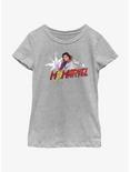 Marvel The Marvels Ms. Marvel Color Sketch Youth Girls T-Shirt, ATH HTR, hi-res