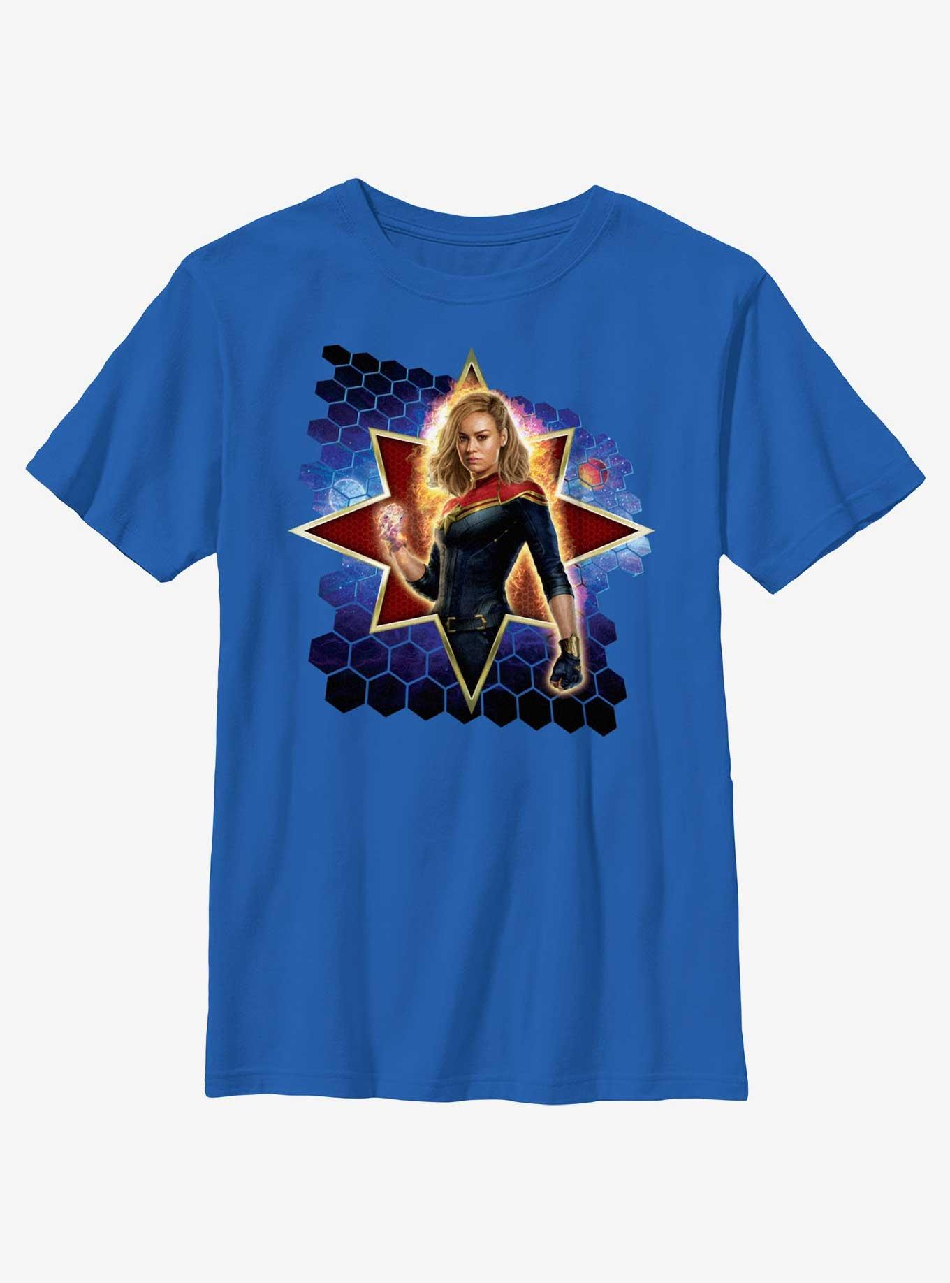 Marvel The Marvels Captain Marvel Hero Bust Youth T-Shirt, , hi-res