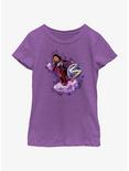 Marvel The Marvels Ms. Marvel Hero Pose Youth Girls T-Shirt, PURPLE BERRY, hi-res