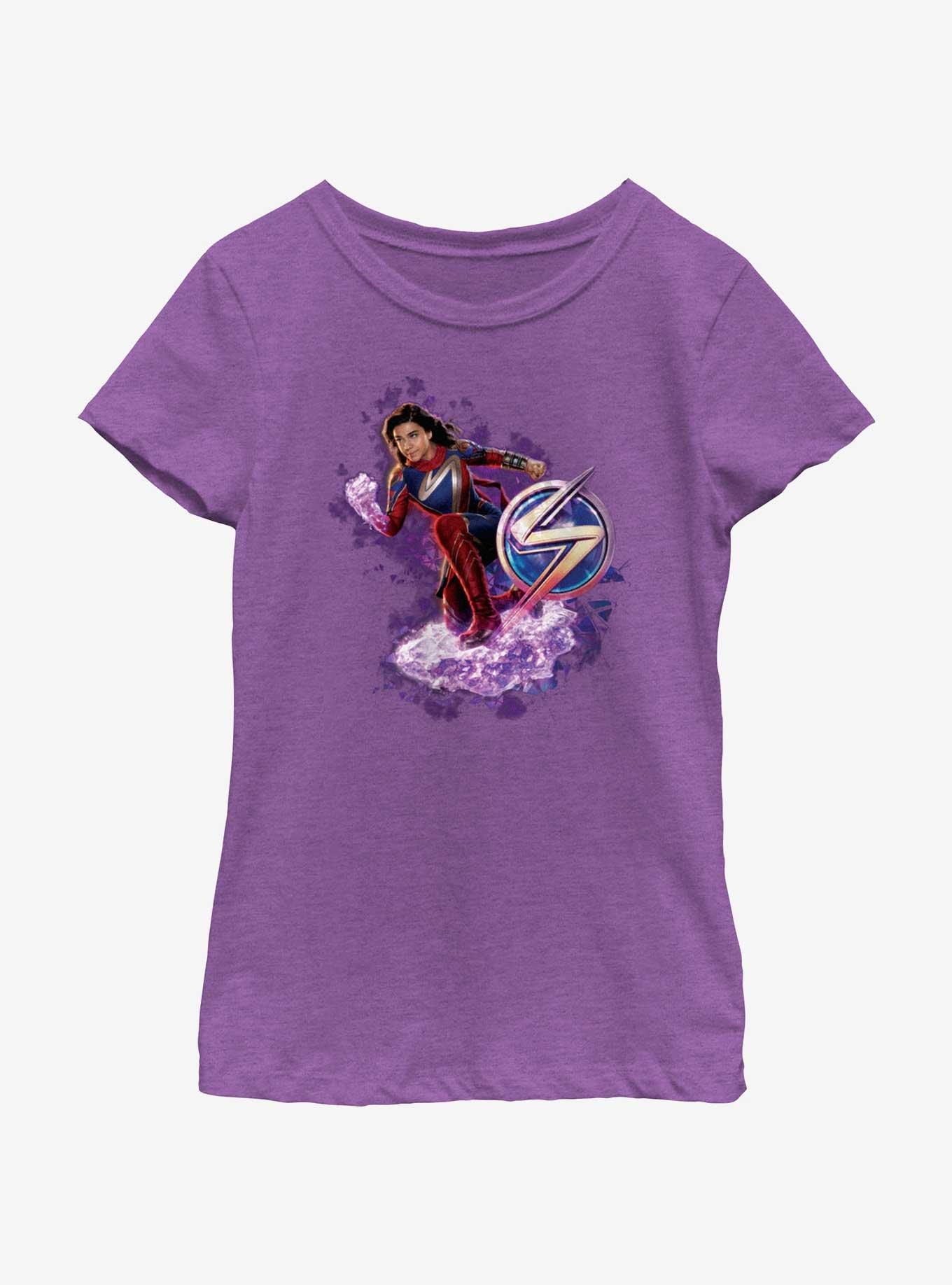 Marvel The Marvels Ms. Marvel Hero Pose Youth Girls T-Shirt, , hi-res