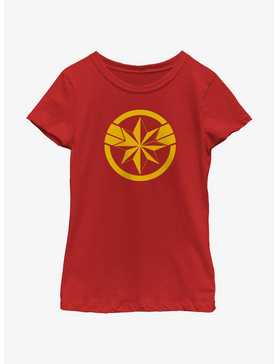 Marvel The Marvels Captain Marvel Insignia Youth Girls T-Shirt, , hi-res
