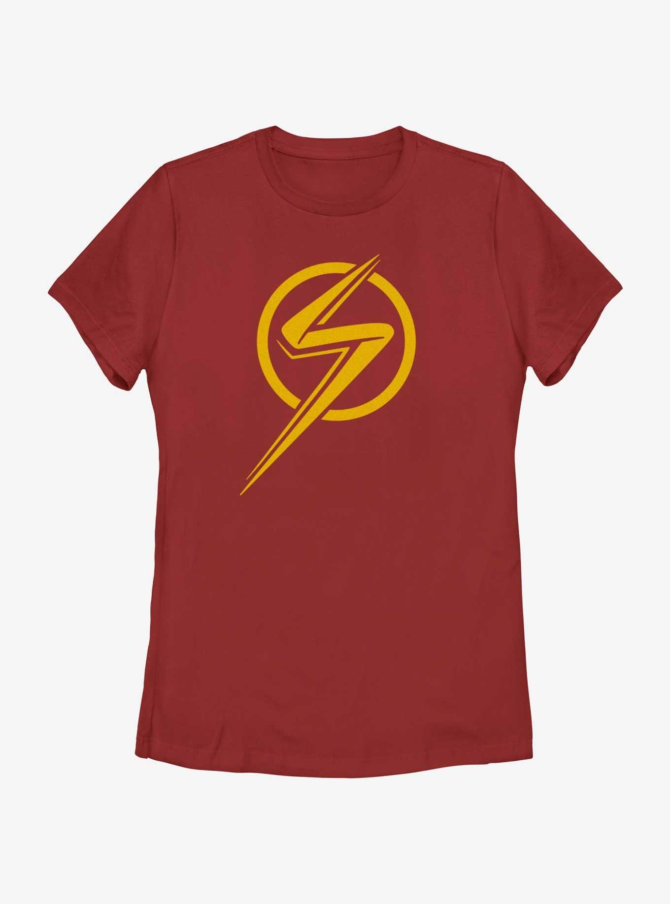 Marvel The Marvels Ms. Marvel Insignia Womens T-Shirt, RED, hi-res