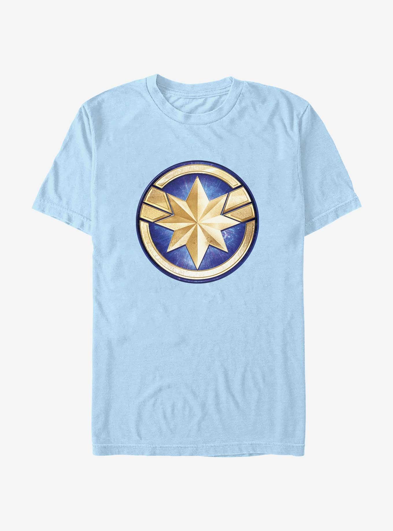 Marvel The Marvels Captain Marvel Logo T-Shirt, LT BLUE, hi-res