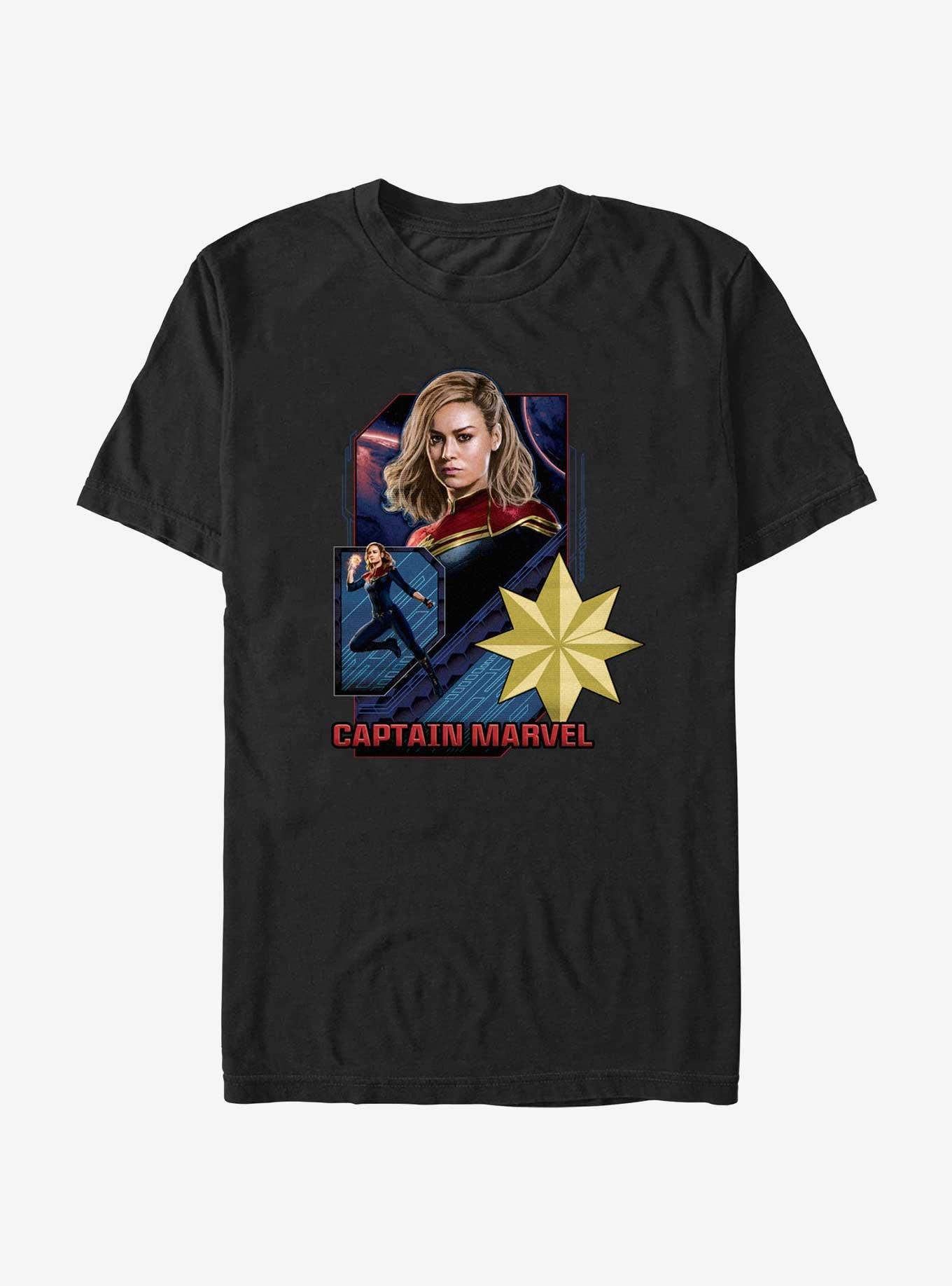 Marvel The Marvels Captain Marvel Badge T-Shirt, BLACK, hi-res