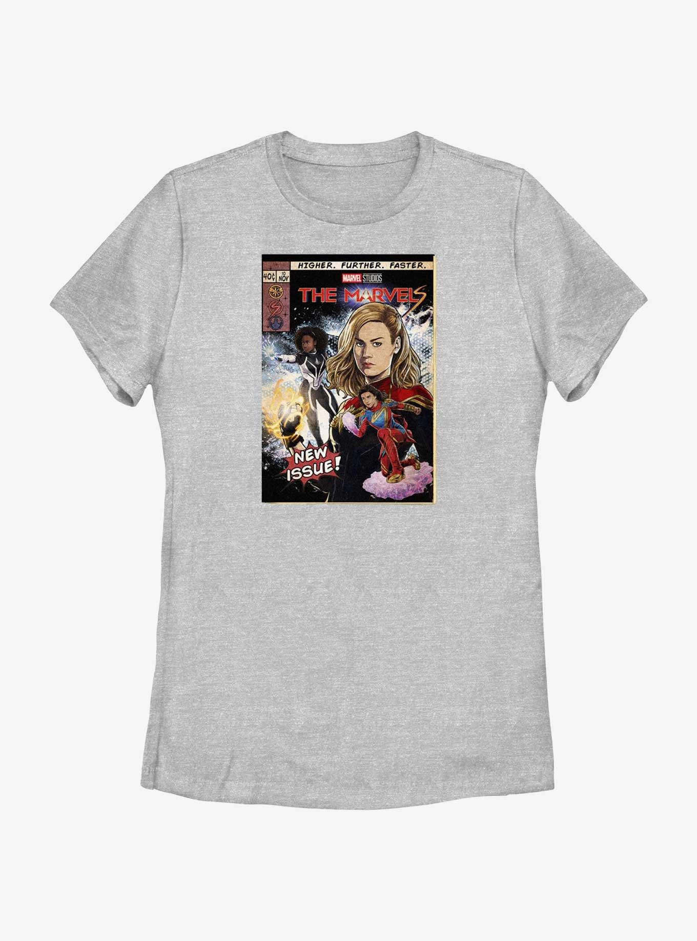 Marvel The Marvels Comic Book Cover Womens T-Shirt Her Universe Web Exclusive, ATH HTR, hi-res