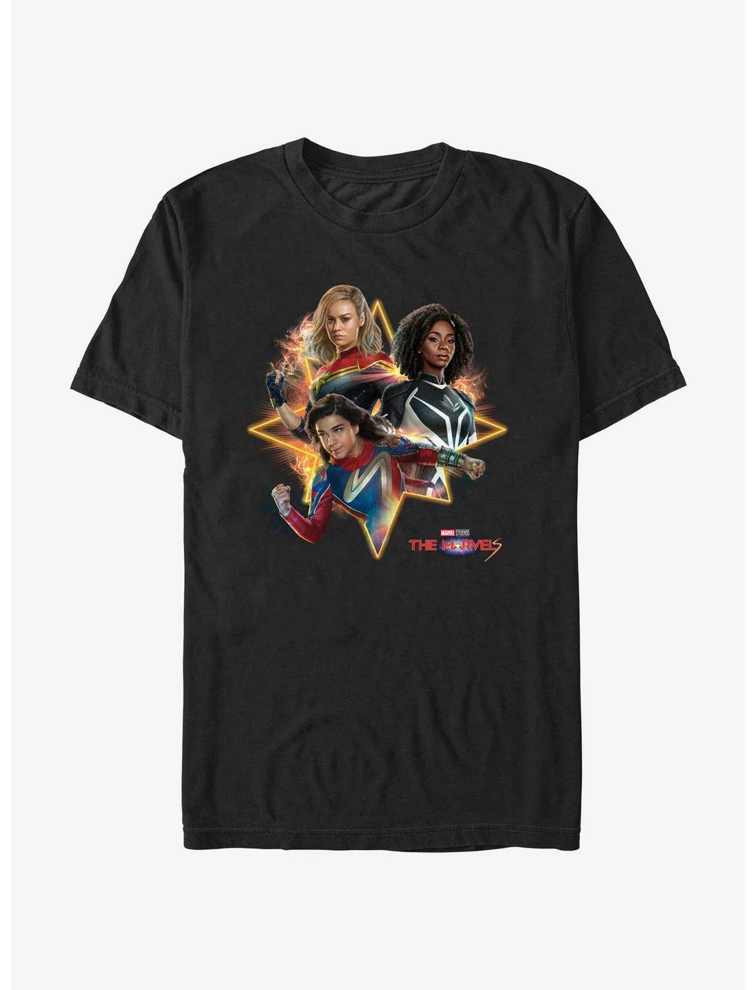 Marvel The Marvels Trio Logo T-Shirt, BLACK, hi-res