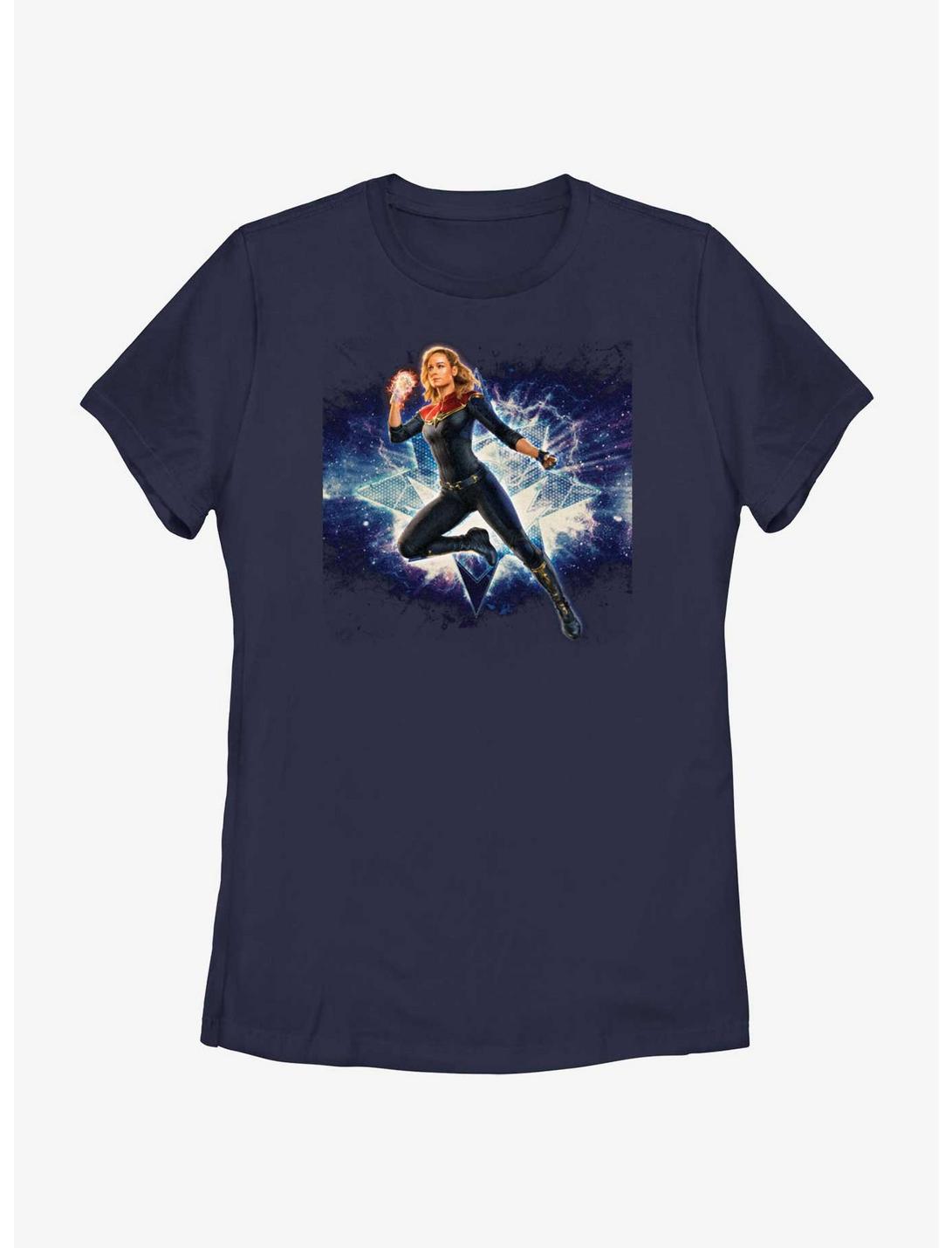 Marvel The Marvels Galactic Hero Captain Marvel Womens T-Shirt, NAVY, hi-res