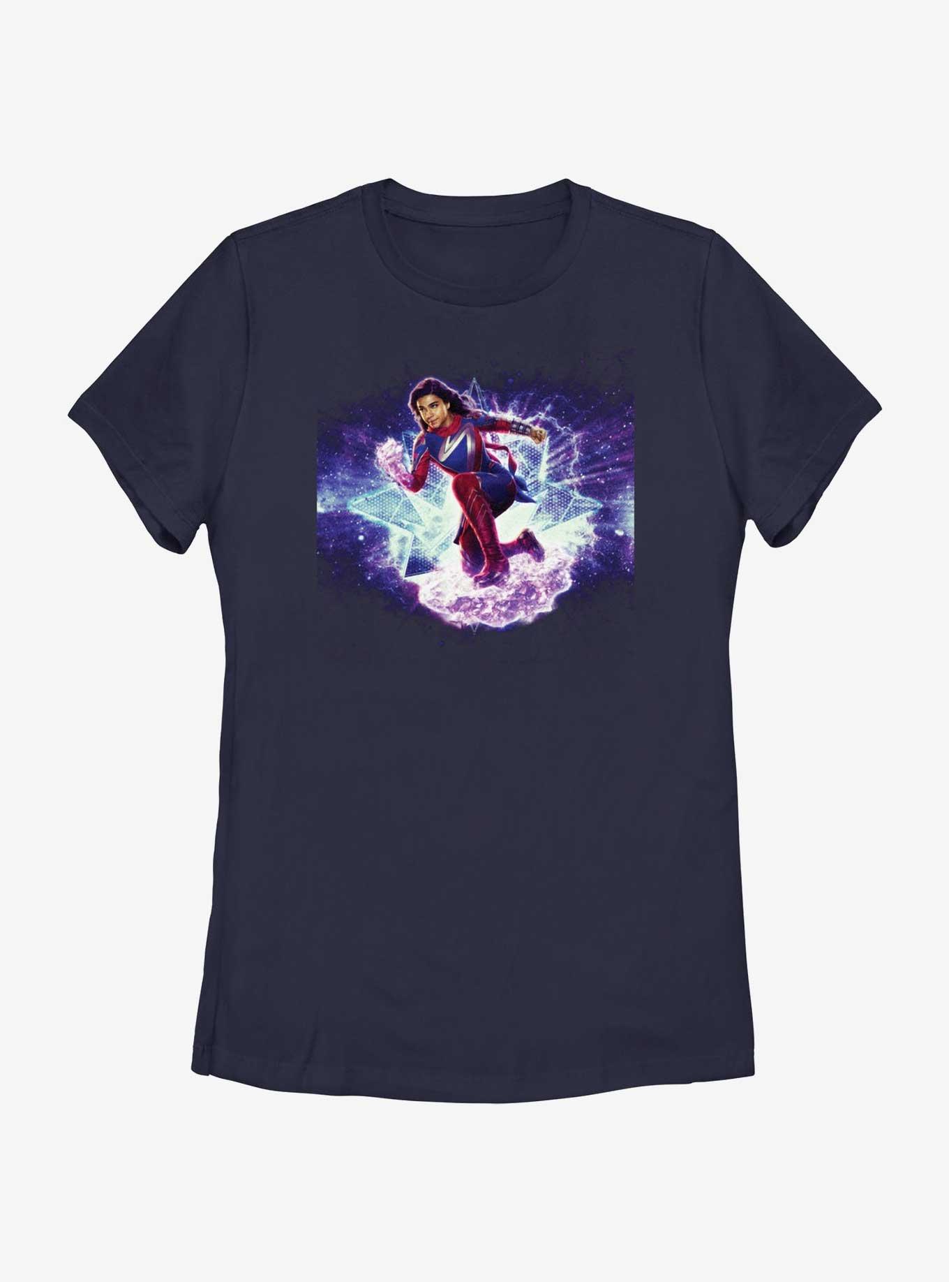 Marvel The Marvels Galactic Hero Ms. Marvel Womens T-Shirt, NAVY, hi-res