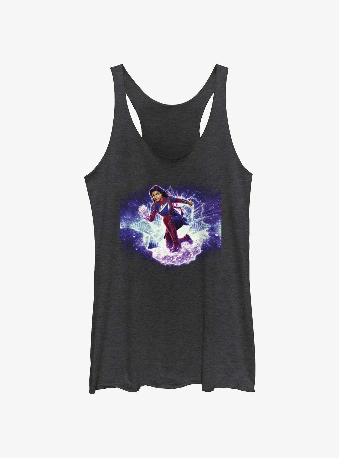 Marvel The Marvels Galactic Hero Ms. Marvel Womens Tank Top, BLK HTR, hi-res