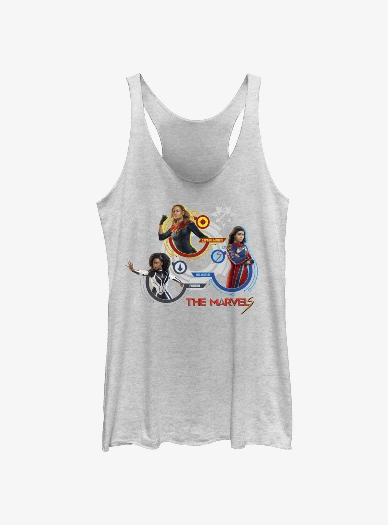 Marvel The Marvels The Marvel Team Womens Tank Top, WHITE HTR, hi-res