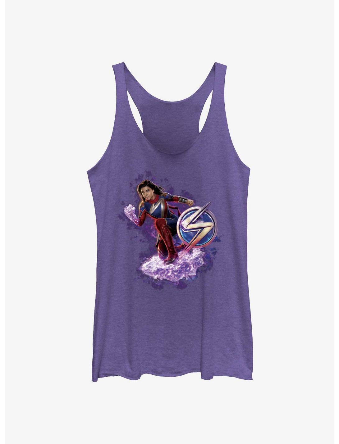 Marvel The Marvels Ms. Marvel Hero Pose Womens Tank Top, PUR HTR, hi-res