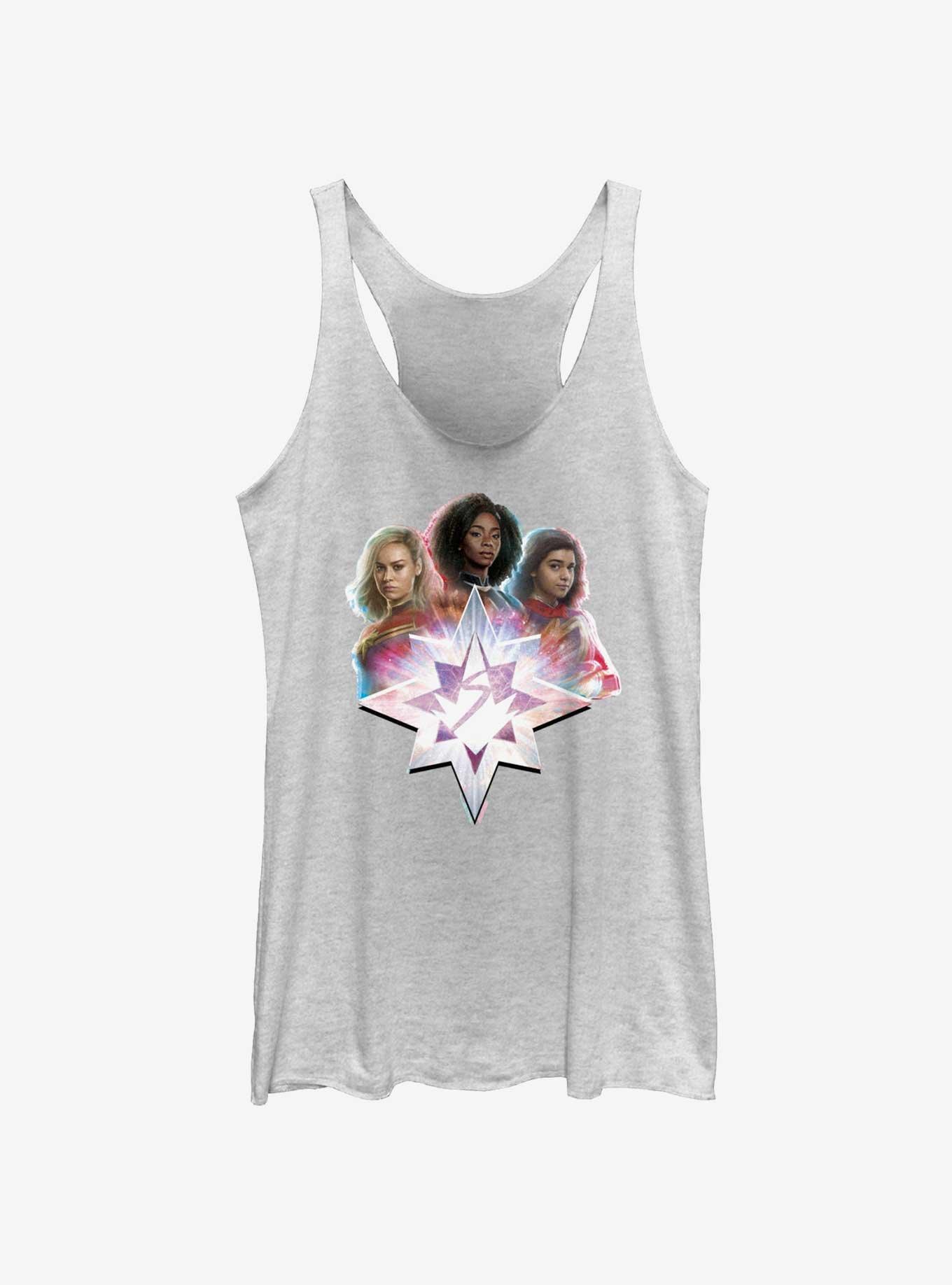 Marvel The Marvels Glitched Hero Womens Tank Top, WHITE HTR, hi-res