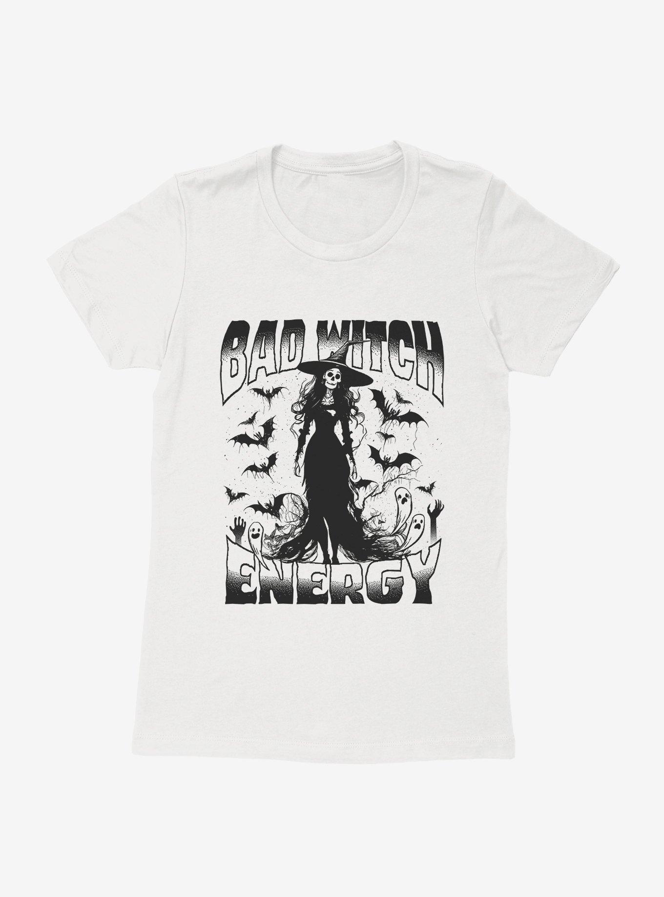 Bad Witch Energy Womens T-Shirt, WHITE, hi-res