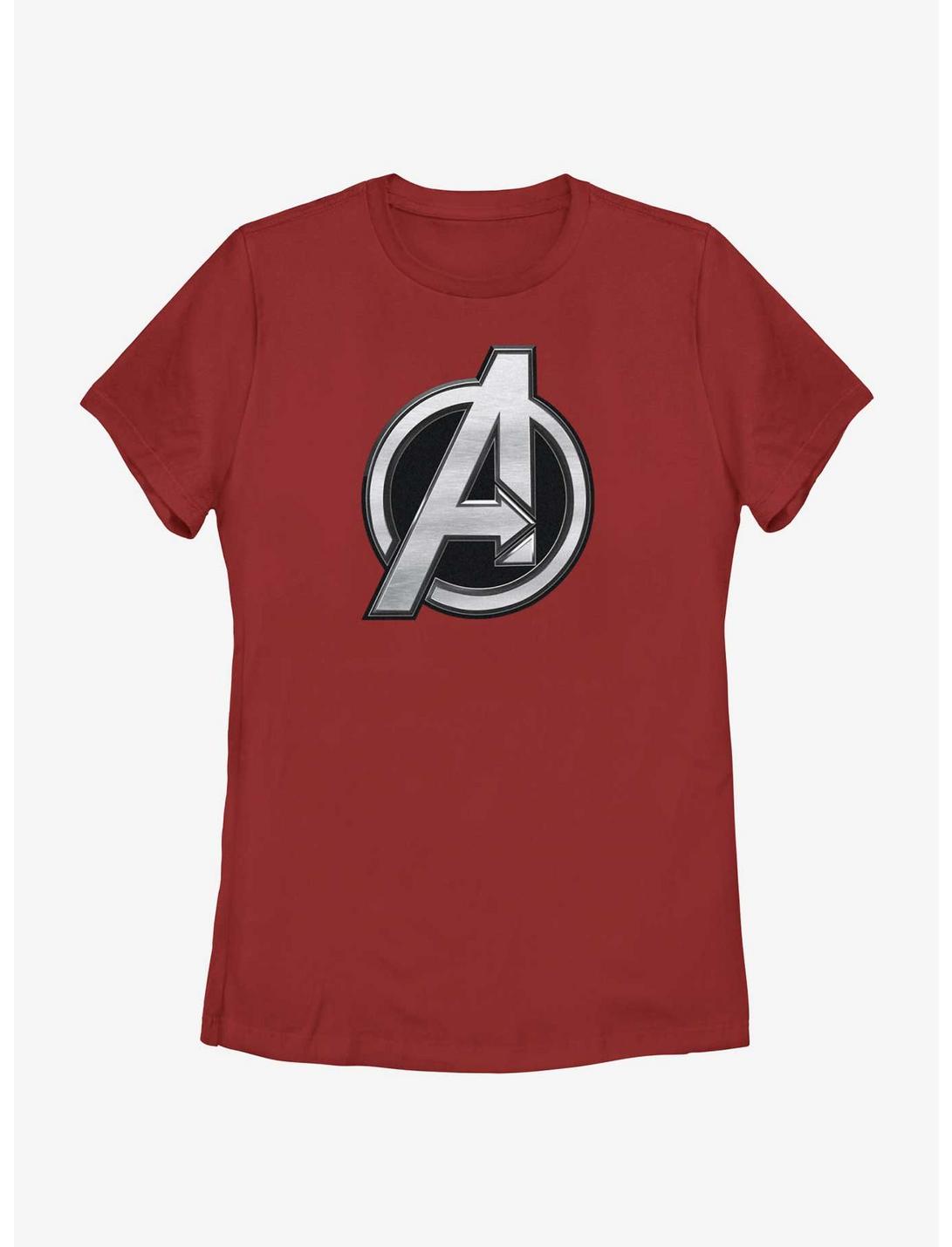 Marvel The Marvels Avengers Logo Womens T-Shirt, RED, hi-res