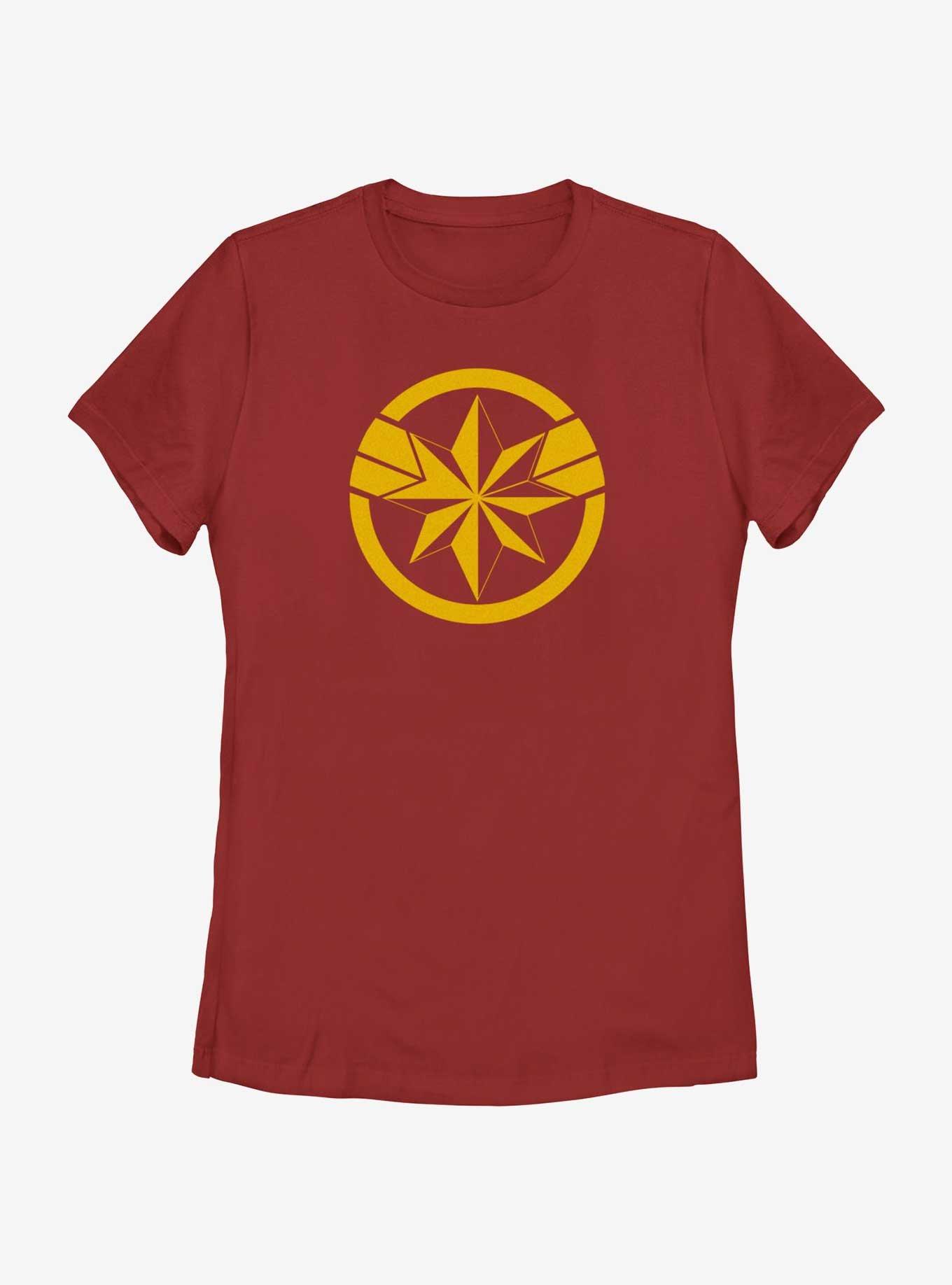 Marvel The Marvels Captain Marvel Insignia Womens T-Shirt, RED, hi-res