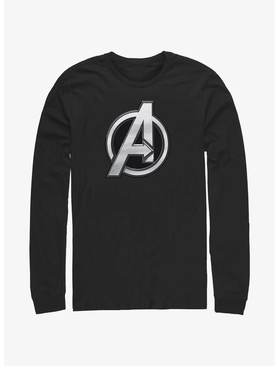 Marvel The Marvels Avengers Logo Long-Sleeve T-Shirt, BLACK, hi-res
