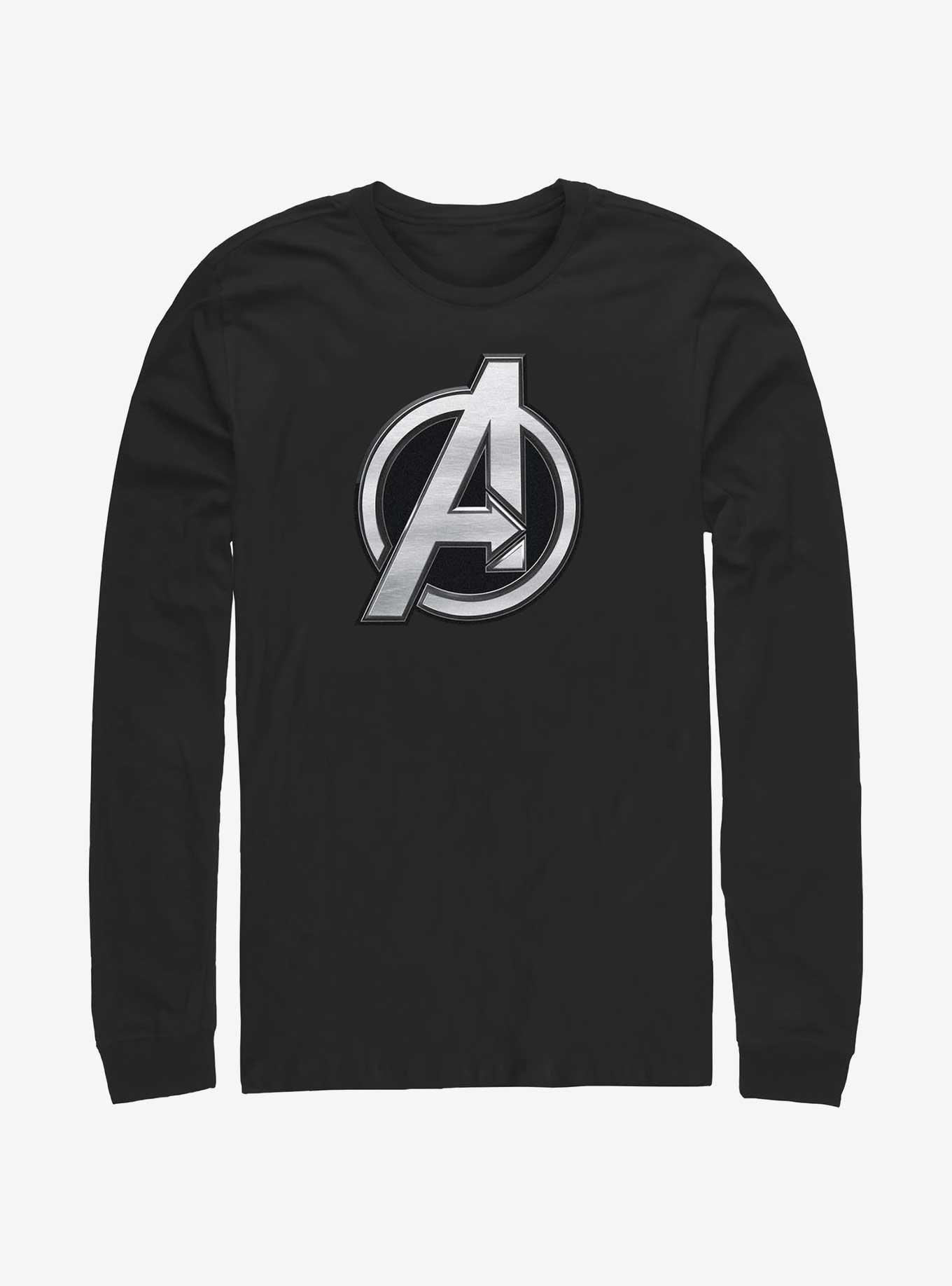 Marvel The Marvels Avengers Logo Long-Sleeve T-Shirt, BLACK, hi-res