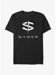 Marvel The Marvels Saber Logo T-Shirt, BLACK, hi-res