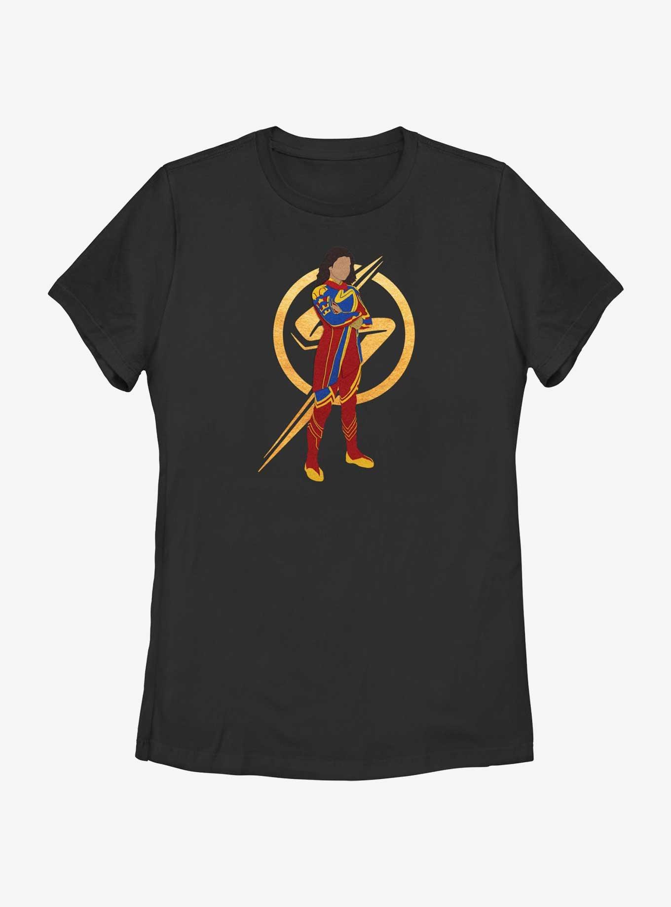 Marvel The Marvels Ms. Marvel Silhouette Womens T-Shirt, BLACK, hi-res