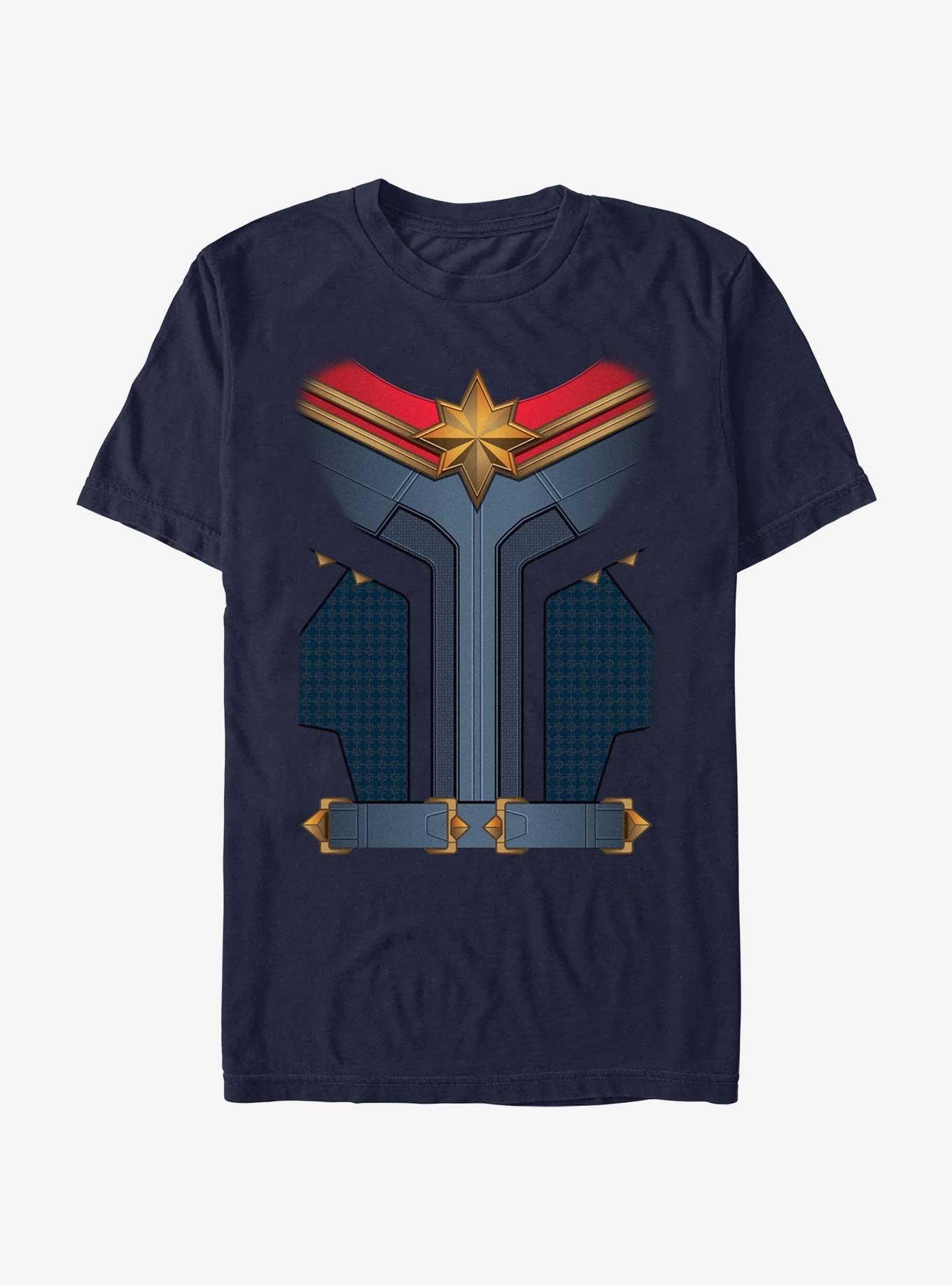 Marvel The Marvels Captain Marvel Costume T-Shirt, NAVY, hi-res