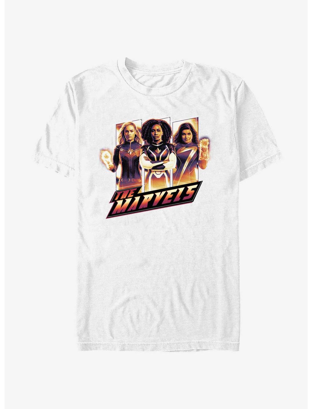 Marvel The Marvels Team Pose T-Shirt, WHITE, hi-res