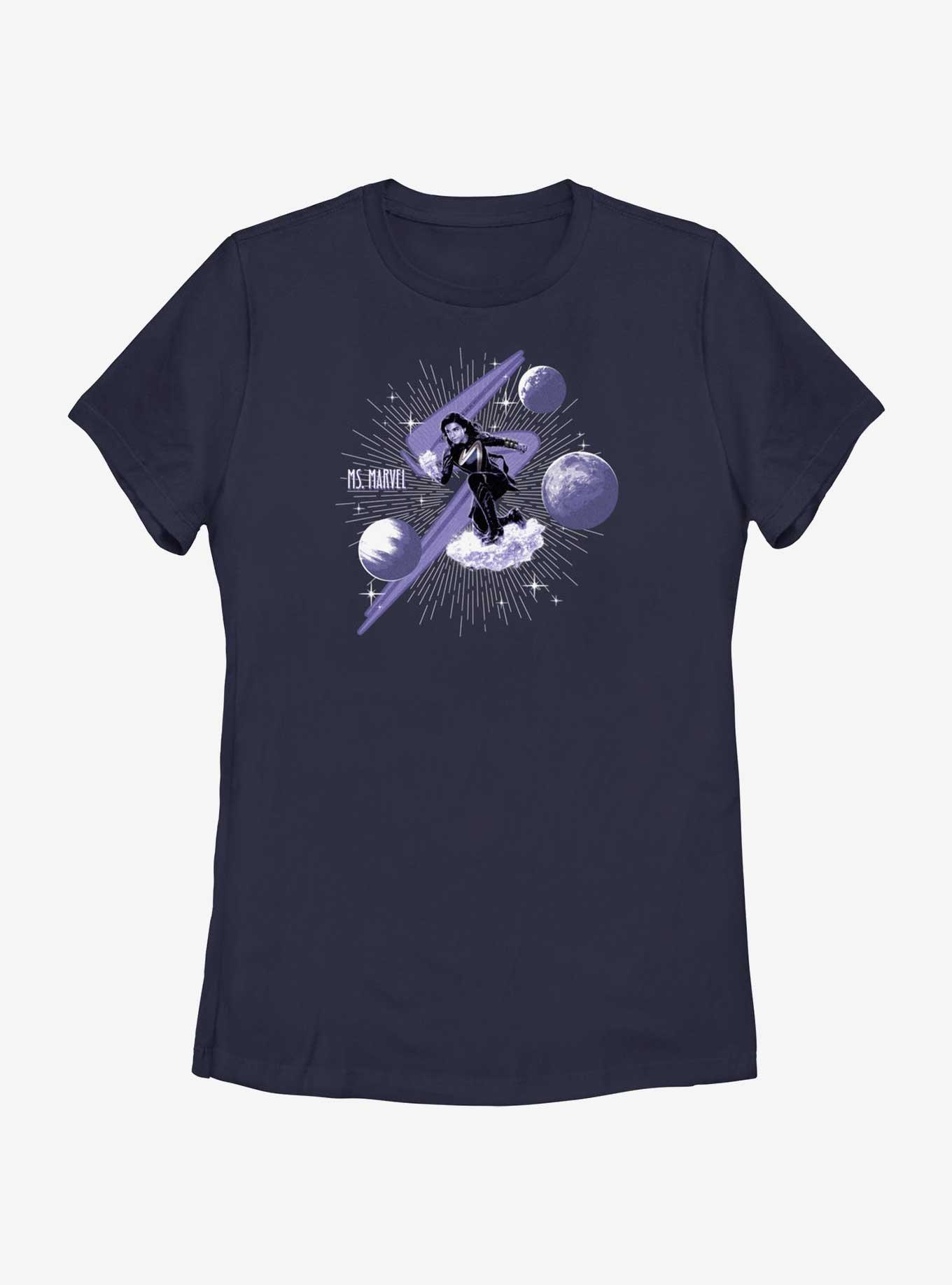 Marvel The Marvels Ms. Marvel Interplanetary Womens T-Shirt, NAVY, hi-res