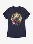 Marvel The Marvels Splatter Power Womens T-Shirt BoxLunch Web Exclusive, NAVY, hi-res