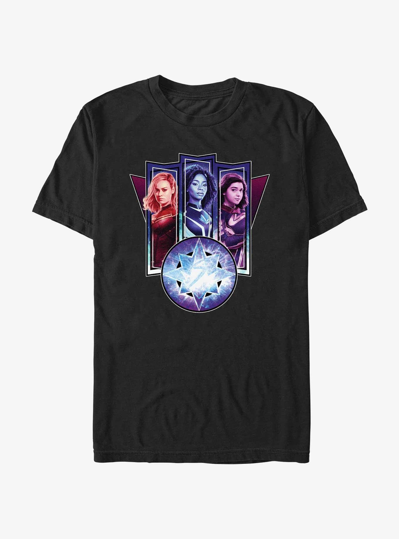 Marvel The Marvels Trio Logo T-Shirt, BLACK, hi-res