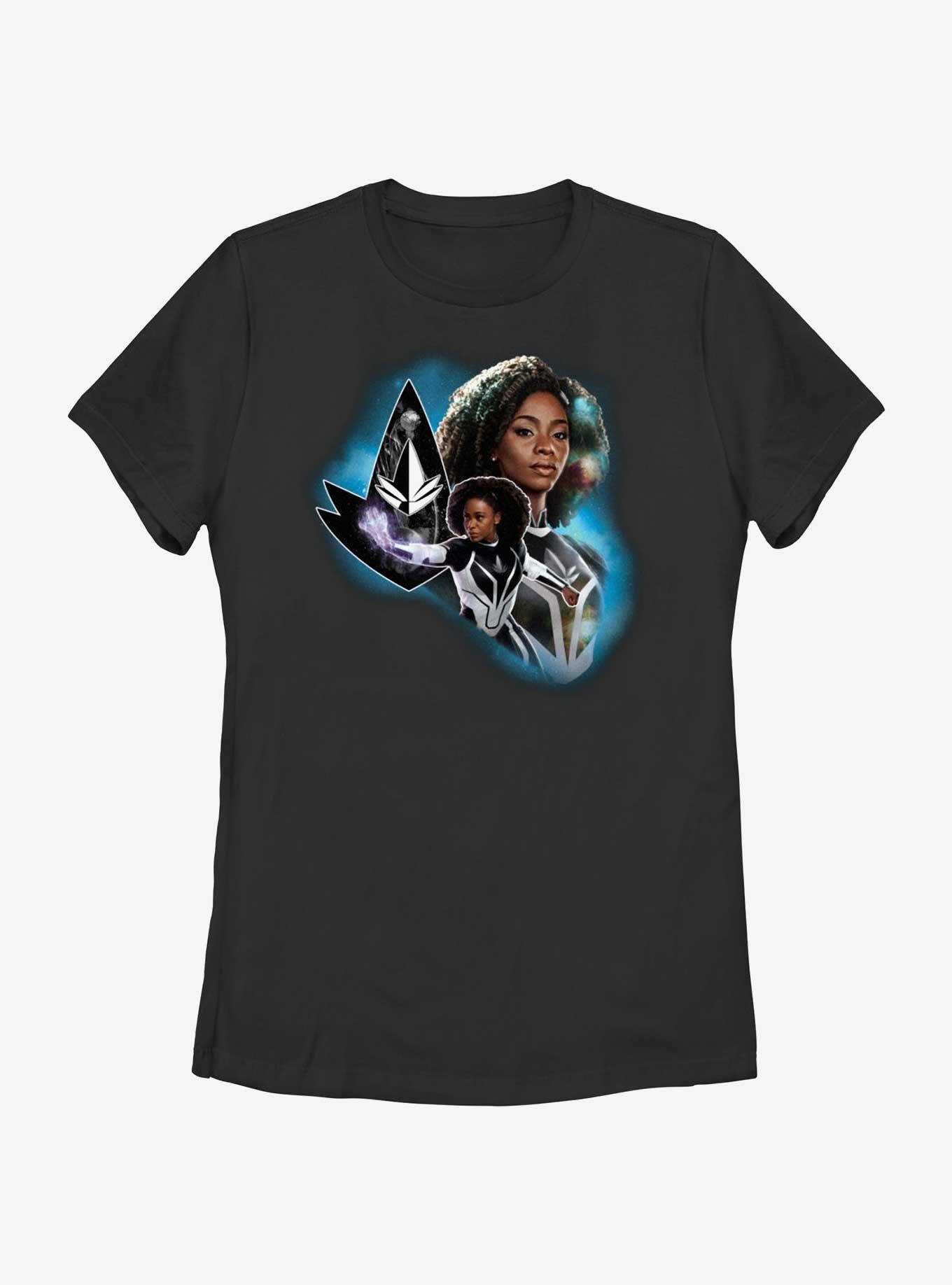 Marvel The Marvels Photon Hero Bust Womens T-Shirt, BLACK, hi-res