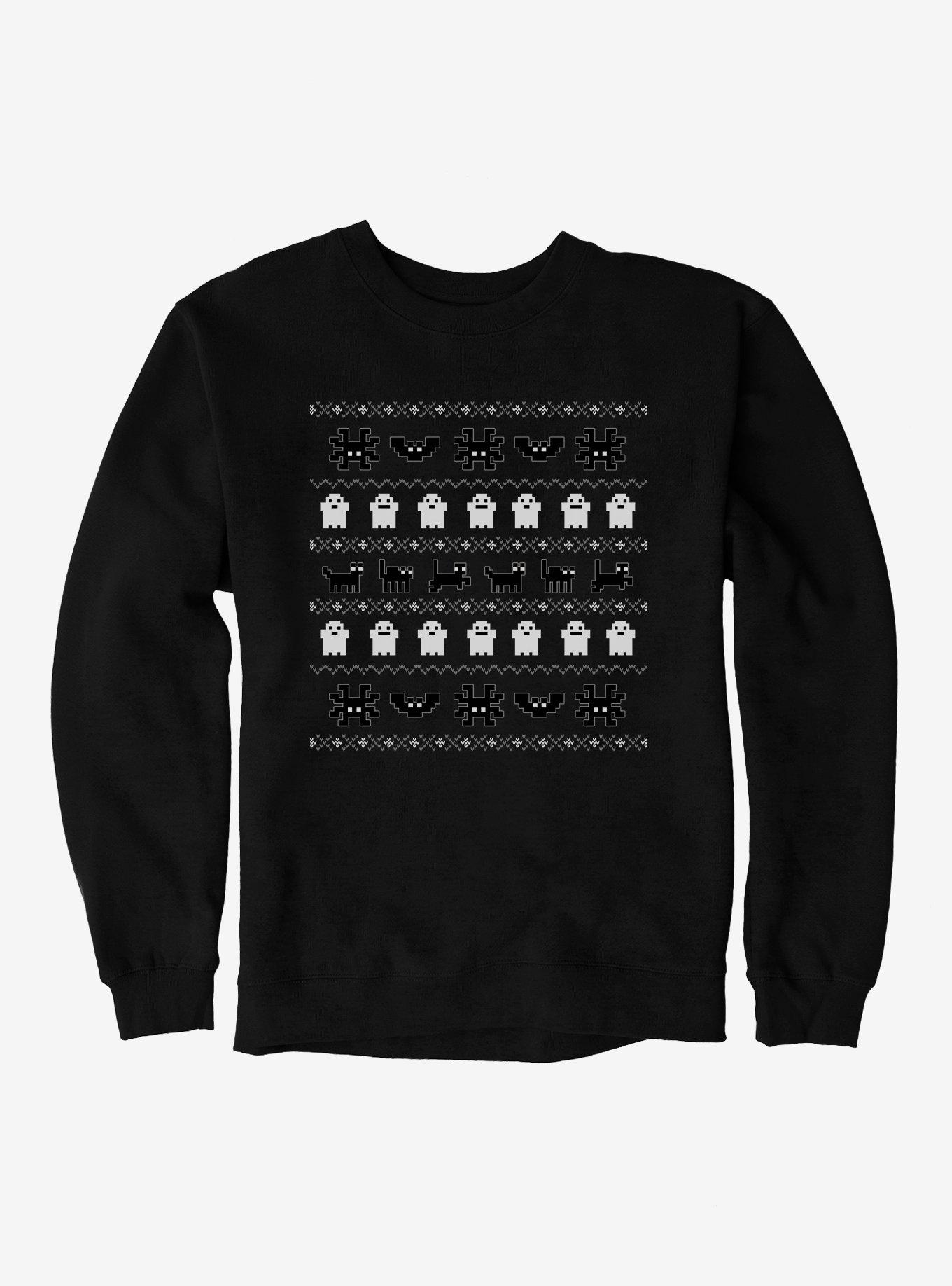 Ugly Christmas Ghost Spider Bat Cat Sweatshirt, , hi-res