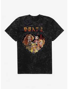 Bratz Flame Chain Heart Mineral Wash T-Shirt, , hi-res