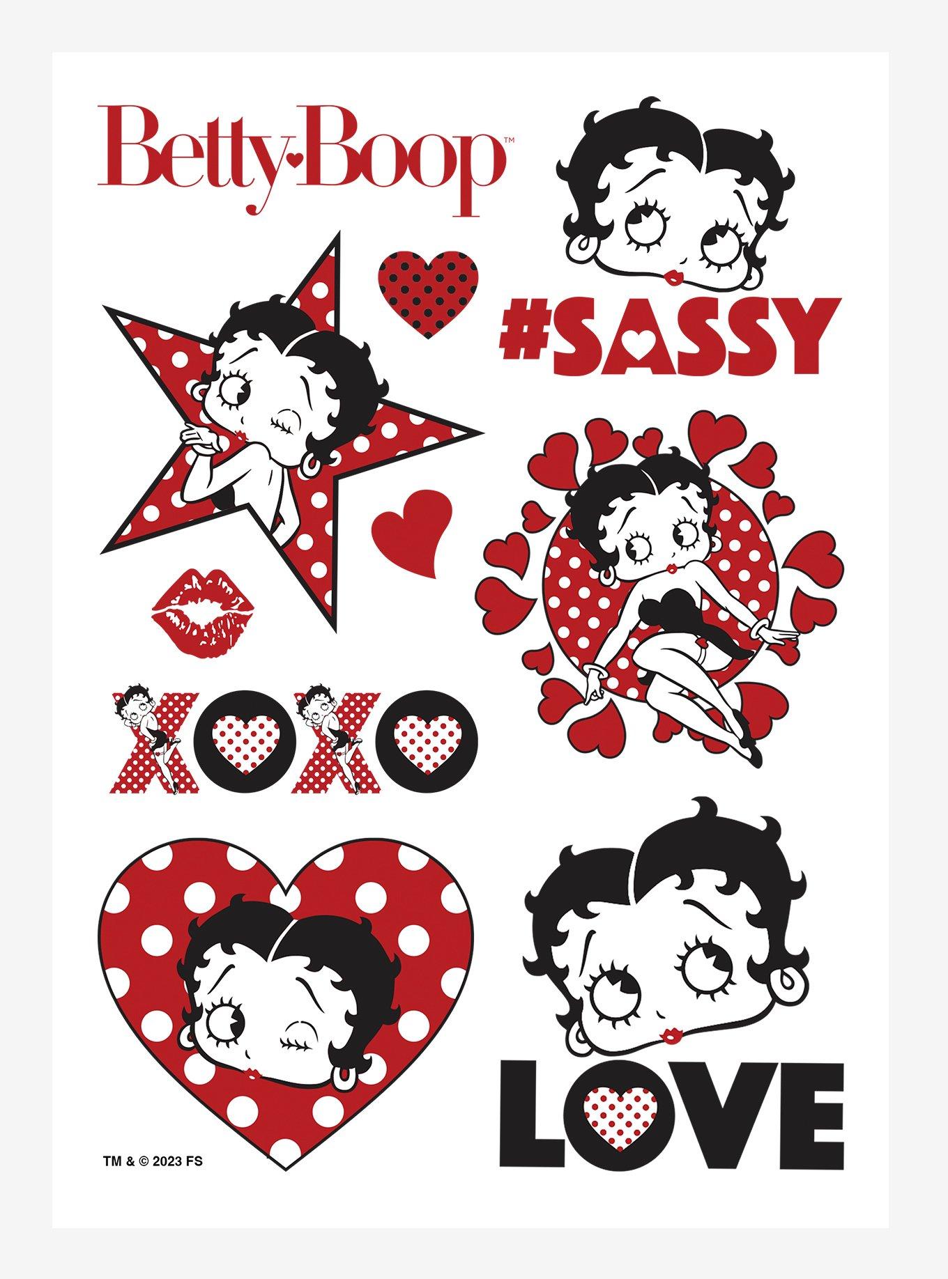 Betty Boop Sassy Polka Dot Love Kiss-Cut Sticker Sheet, , hi-res